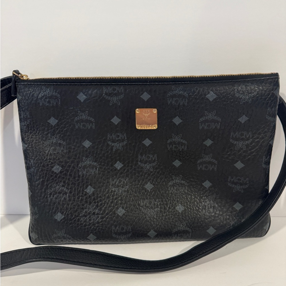 MCM Black Leather Crossbody Bag